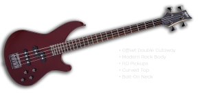 MB200BR Mitchell Electric Bass Guitar Blood Red