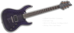 MD400QPR Mitchell Electric Guitars Quilted Purple