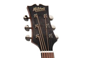 Mitchell MX430QAB Exotic Acoustic-Electric Quilted Ash Burl Headstock