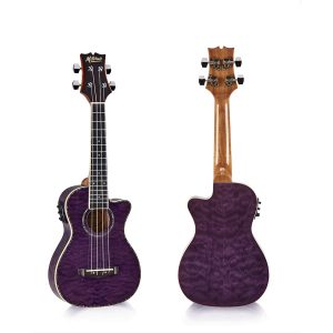 Mitchell MU80XCE Concert Ukulele Quilted Purple