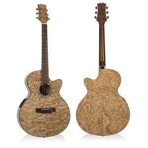 Mitchell MX430QAB Exotic Acoustic-Electric Quilted Ash Burl Natural